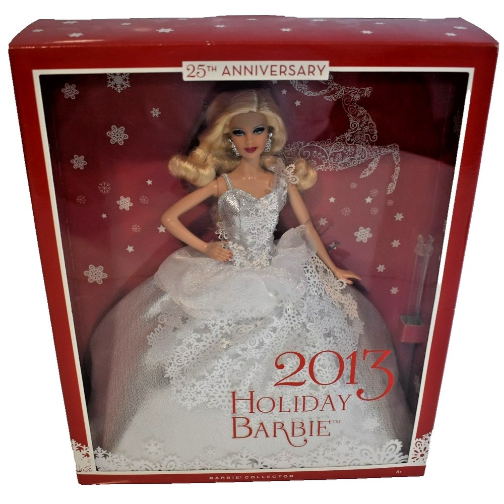 2013 Holiday 25th Anniversary Barbie Collector Doll Blonde Mattel #X8271